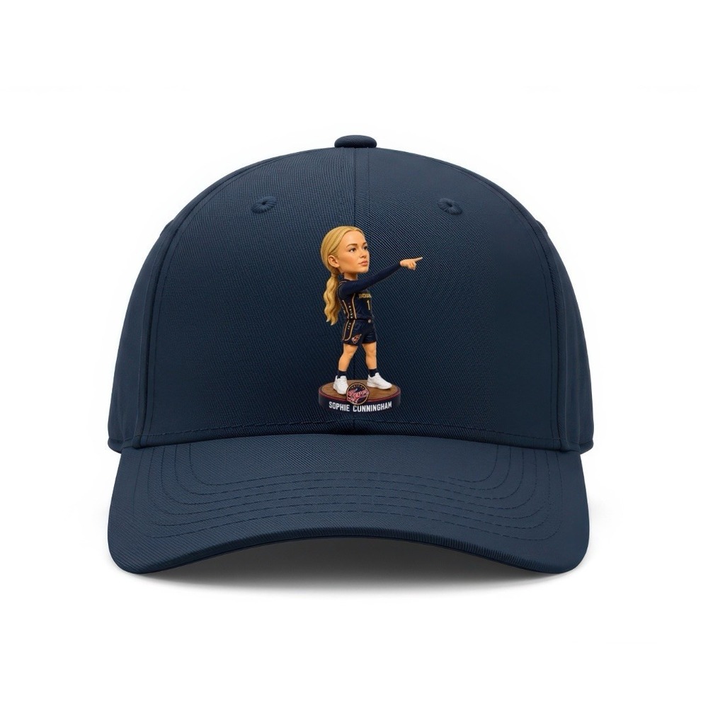 Indiana Fever Sophie Cunningham Finger Pointing Bobblehead SnapBack Navy Hat